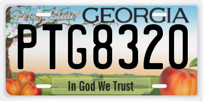 GA license plate PTG8320