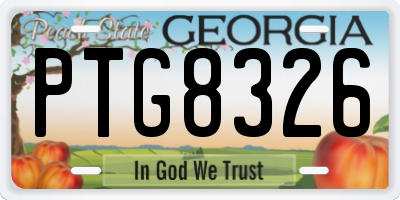 GA license plate PTG8326