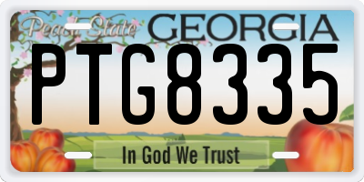 GA license plate PTG8335