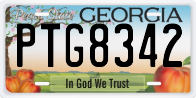 GA license plate PTG8342