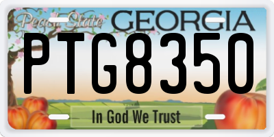 GA license plate PTG8350