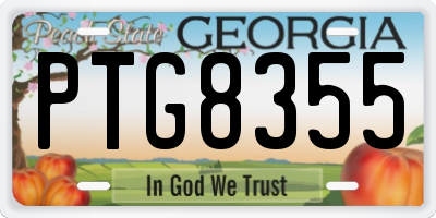 GA license plate PTG8355