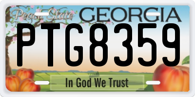 GA license plate PTG8359