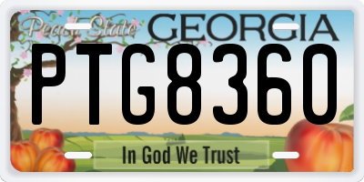 GA license plate PTG8360