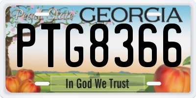 GA license plate PTG8366