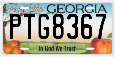 GA license plate PTG8367