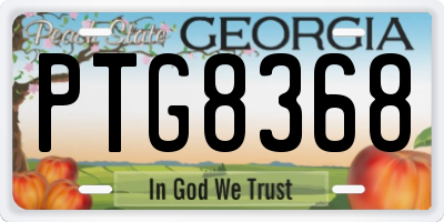 GA license plate PTG8368