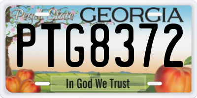 GA license plate PTG8372