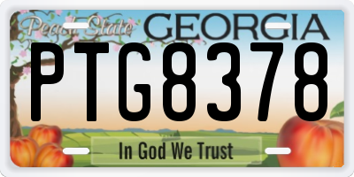 GA license plate PTG8378