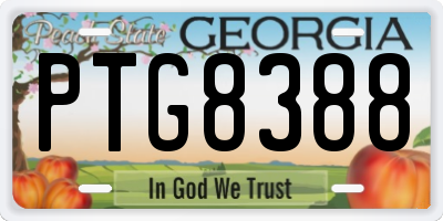 GA license plate PTG8388