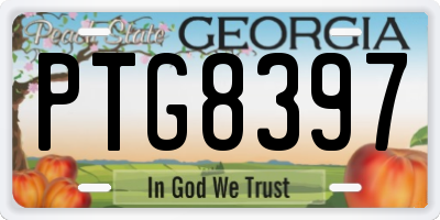 GA license plate PTG8397