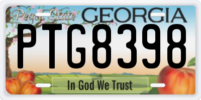 GA license plate PTG8398