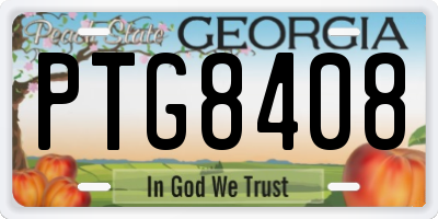 GA license plate PTG8408