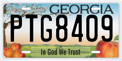 GA license plate PTG8409