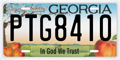 GA license plate PTG8410