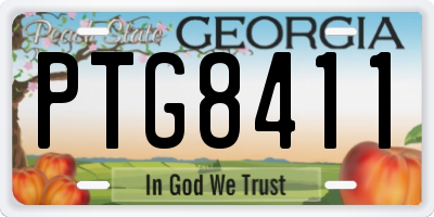 GA license plate PTG8411