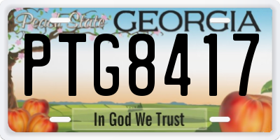GA license plate PTG8417