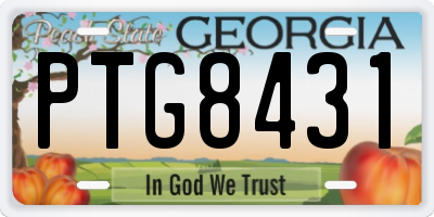 GA license plate PTG8431