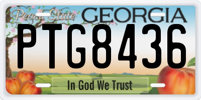 GA license plate PTG8436