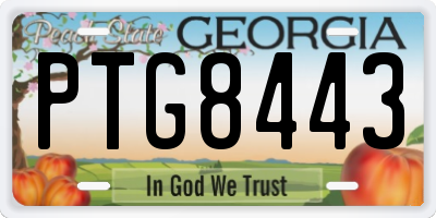 GA license plate PTG8443