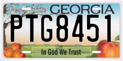 GA license plate PTG8451