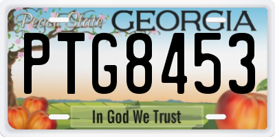 GA license plate PTG8453