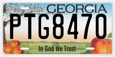 GA license plate PTG8470