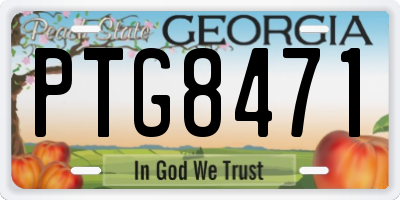 GA license plate PTG8471