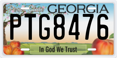 GA license plate PTG8476