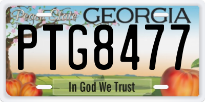 GA license plate PTG8477