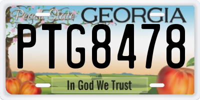 GA license plate PTG8478