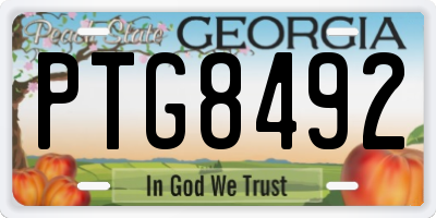 GA license plate PTG8492