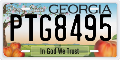 GA license plate PTG8495