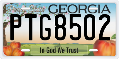 GA license plate PTG8502