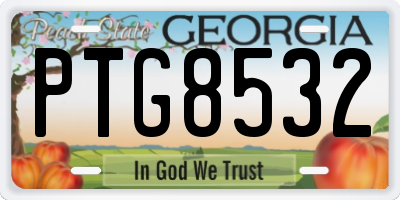 GA license plate PTG8532