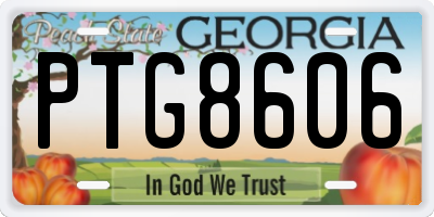 GA license plate PTG8606