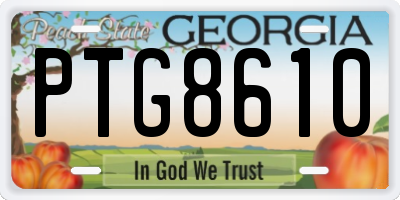 GA license plate PTG8610