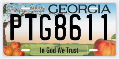 GA license plate PTG8611