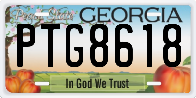 GA license plate PTG8618