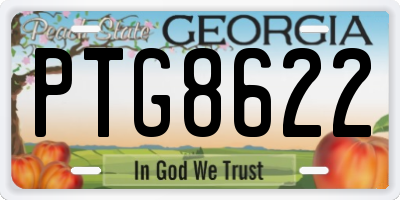 GA license plate PTG8622