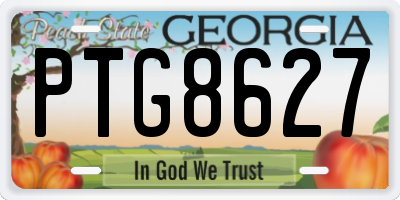 GA license plate PTG8627