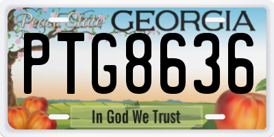 GA license plate PTG8636