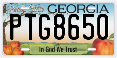 GA license plate PTG8650