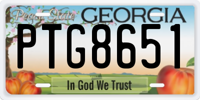 GA license plate PTG8651
