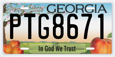 GA license plate PTG8671