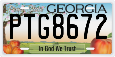 GA license plate PTG8672