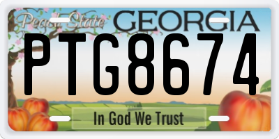 GA license plate PTG8674