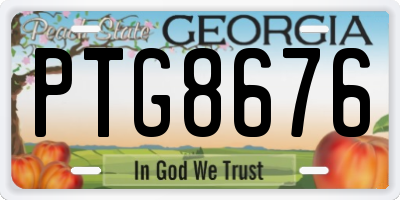 GA license plate PTG8676