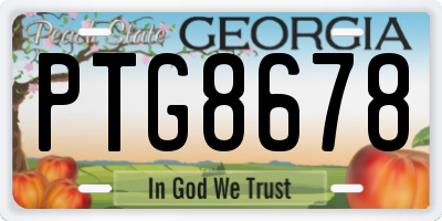 GA license plate PTG8678