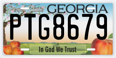 GA license plate PTG8679